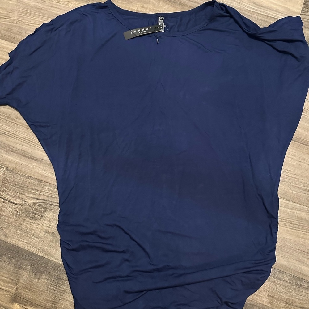 NWT Made by Johnny Navy Women's Top